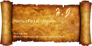 Herczfeld Jónás névjegykártya
